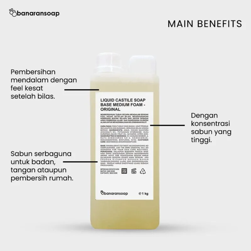 Liquid Castile Soap Base Medium Foam