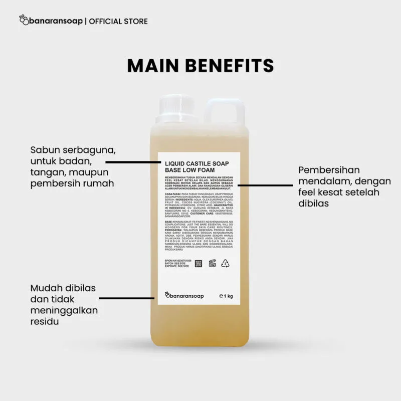 Liquid Castile Soap Base Low Foam