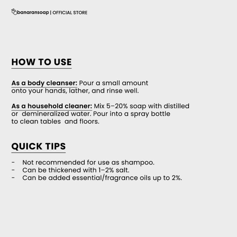 Liquid Castile Soap Base Low Foam